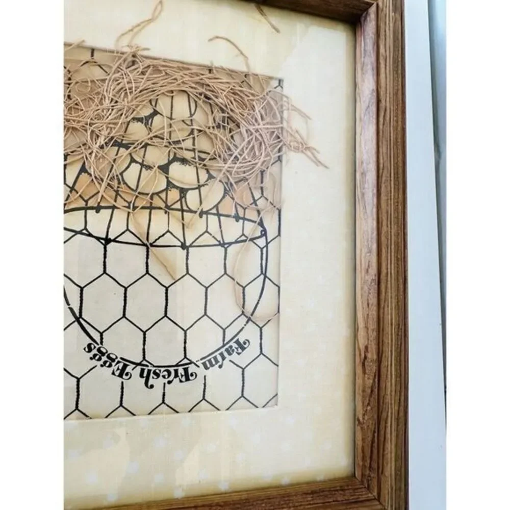 Eggs In A Wire Basket Chicken Wire‎ Framed Barn Country Decor Frame Need Repair
